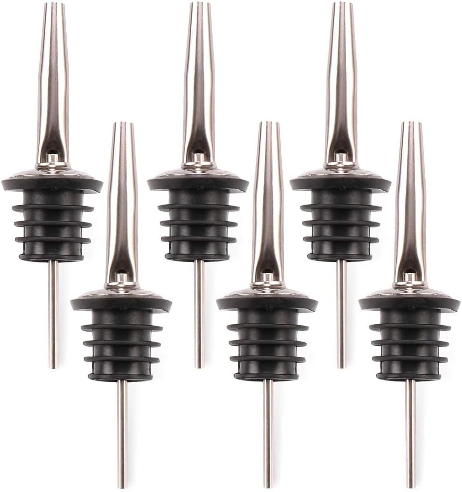 6 Spirit Bottle Pourers Oil Bottle Drizzler Drink Pourer Spirits Stainless Steel