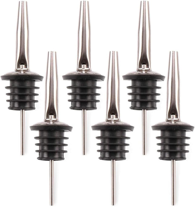 6 Spirit Bottle Pourers Oil Bottle Drizzler Drink Pourer Spirits Stainless Steel