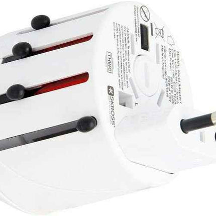 SKROSS Travel Plug EVO Universal Plug 150+ Countries Input and Output - White