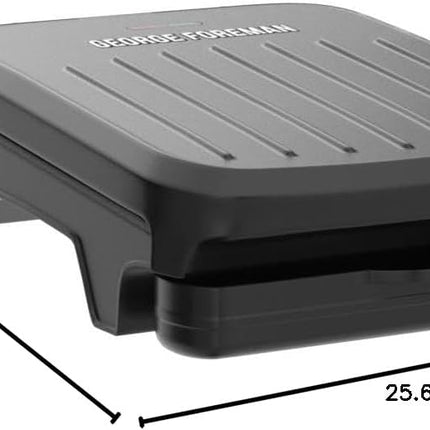 George Foreman Small Electric Fit Grill Black, 760W Non stick, Healthy, Griddle