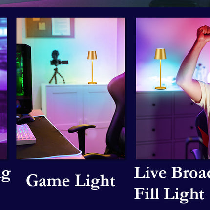 Cordless LED Table Lamp Rechargeable RGB Light Touch Dimmable IP54 White 2 Pack