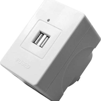 Philips Double Plug and USB UK Socket 2 x UK Plug Sockets and 2 x USB-A Ports