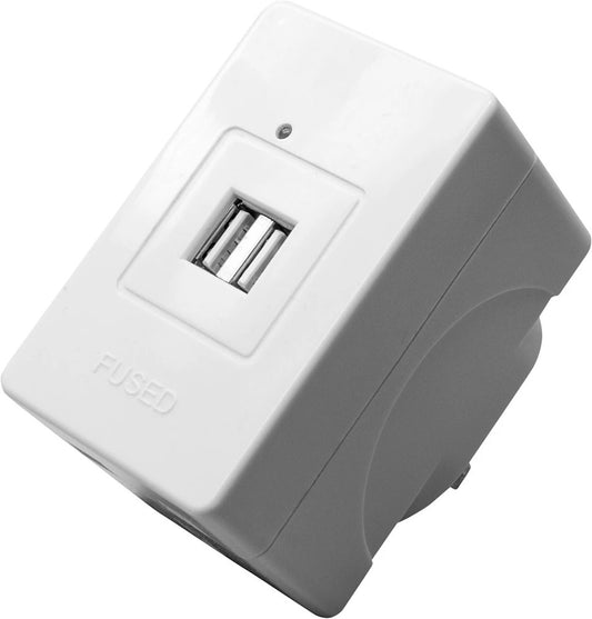 Philips Double Plug and USB UK Socket 2 x UK Plug Sockets and 2 x USB-A Ports
