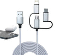 3 in 1 Cable, Lightning Type C Micro USB Charging Cable Adapter MFI Certified