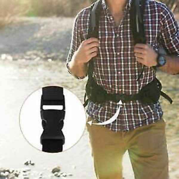 Delrin Side Release Buckles, 5 Sizes, for Webbing DIY Paracord Bracelets, Black