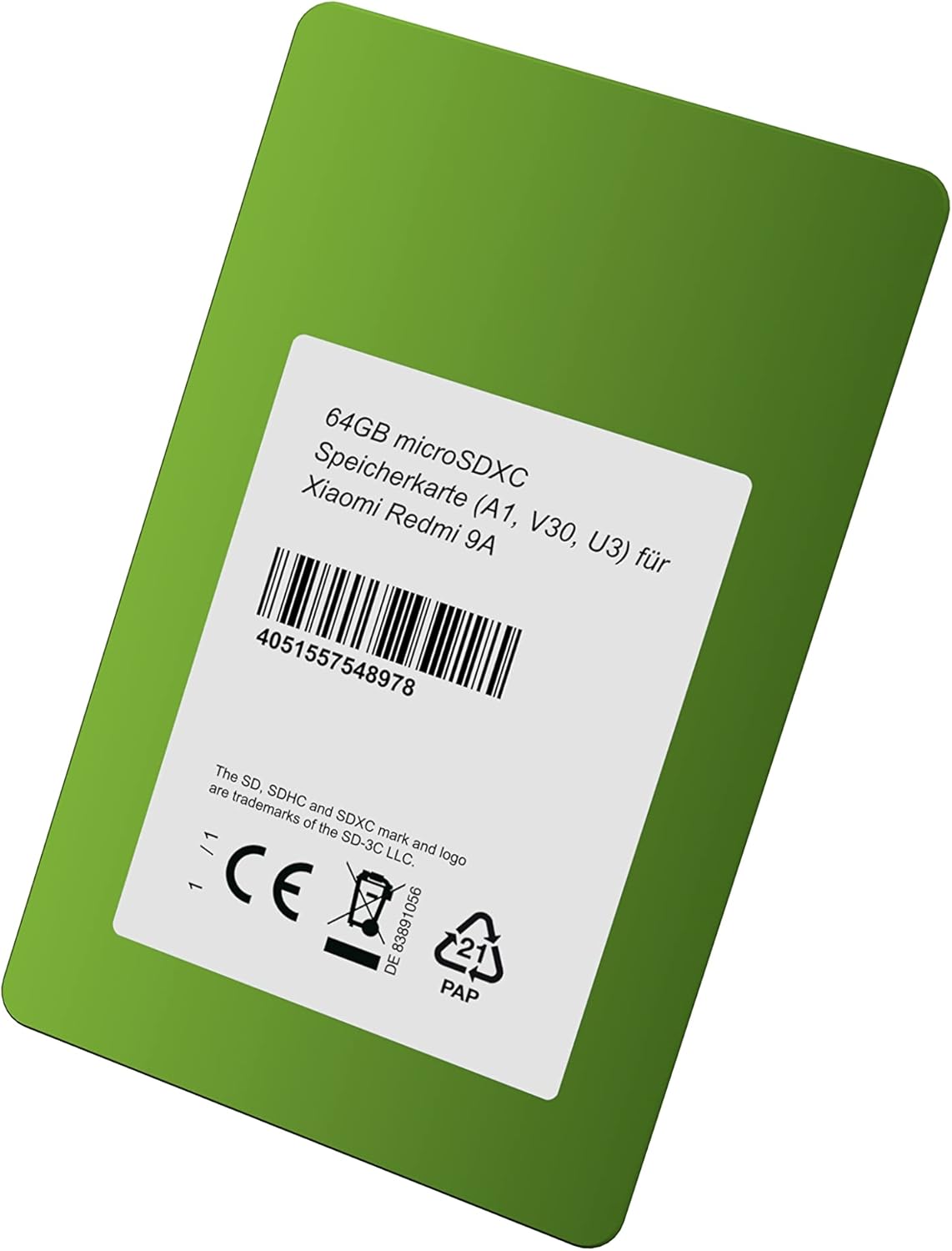 64GB microSDXC Speicherkarte (A1, V30, U3) für Xiaomi Redmi 9A