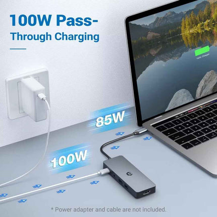 10 in 1 USB C Multiport Hub with 4K HDMI Output USB C TF Card Reader USB A 2&3