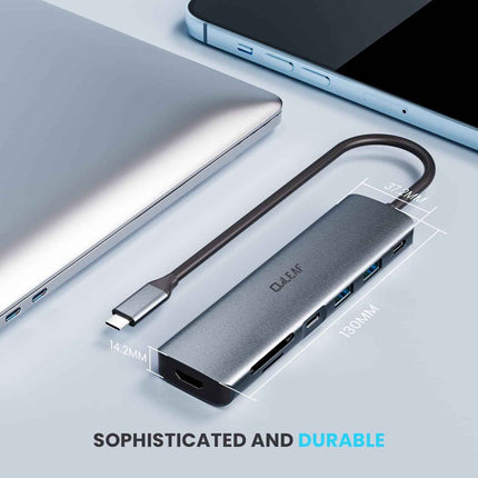 7 in 1 USB-C Hub Multiport Adapter with USB 3.0 USB-C 100W PD SD/TF Card Reader