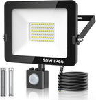 Motion Sensor Outdoor Security Light, 50W 4750 Lumen LED Floodlights with PIR Sensor, IP66 Waterproof Motion Sensor Outdoor Wall Light with Remote Control for Garden, Backyard