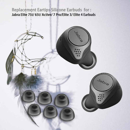Jabra Elite 65T Replacement Earbud Tips ONLY Small Medium Large Ear tips - Black