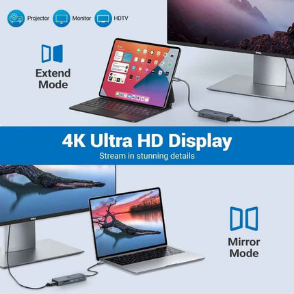 10 in 1 USB C Multiport Hub with 4K HDMI Output USB C TF Card Reader USB A 2&3