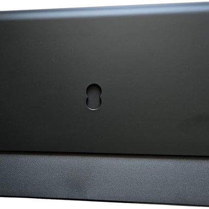 A matte black rectangular plastic accessory with a keyhole-shaped cutout in the center and a wider base, shown on a plain white background.