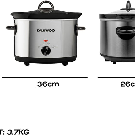 Daewoo 3.5L Slow Cooker Stainless Steel- SDA1364