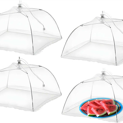 Keep Bugs Away! Large Pop-Up Mesh Food Tent 4 Pack, Collapsible & Reusable