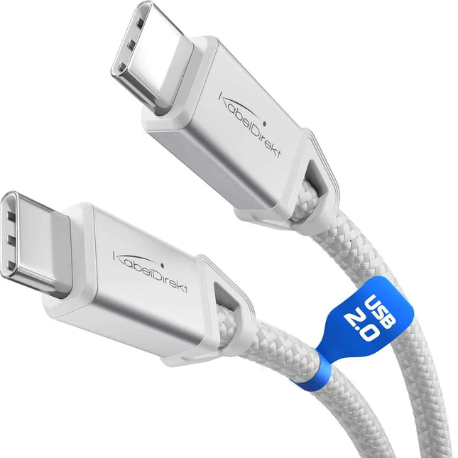 USB C Cable for Fast Charging - Break-Resistant Metal Plugs + Nylon Braiding 0.3m