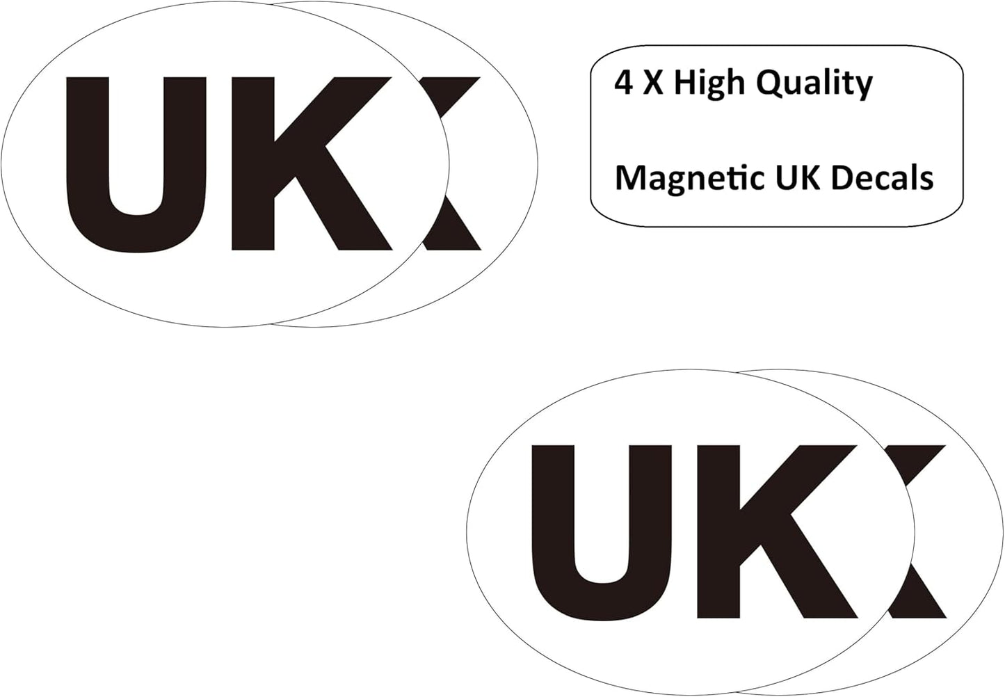 8 Pcs UK Car Decals Europe 4Pcs UK Magnetic Car Sticker 4Pcs UK No Plate Decal