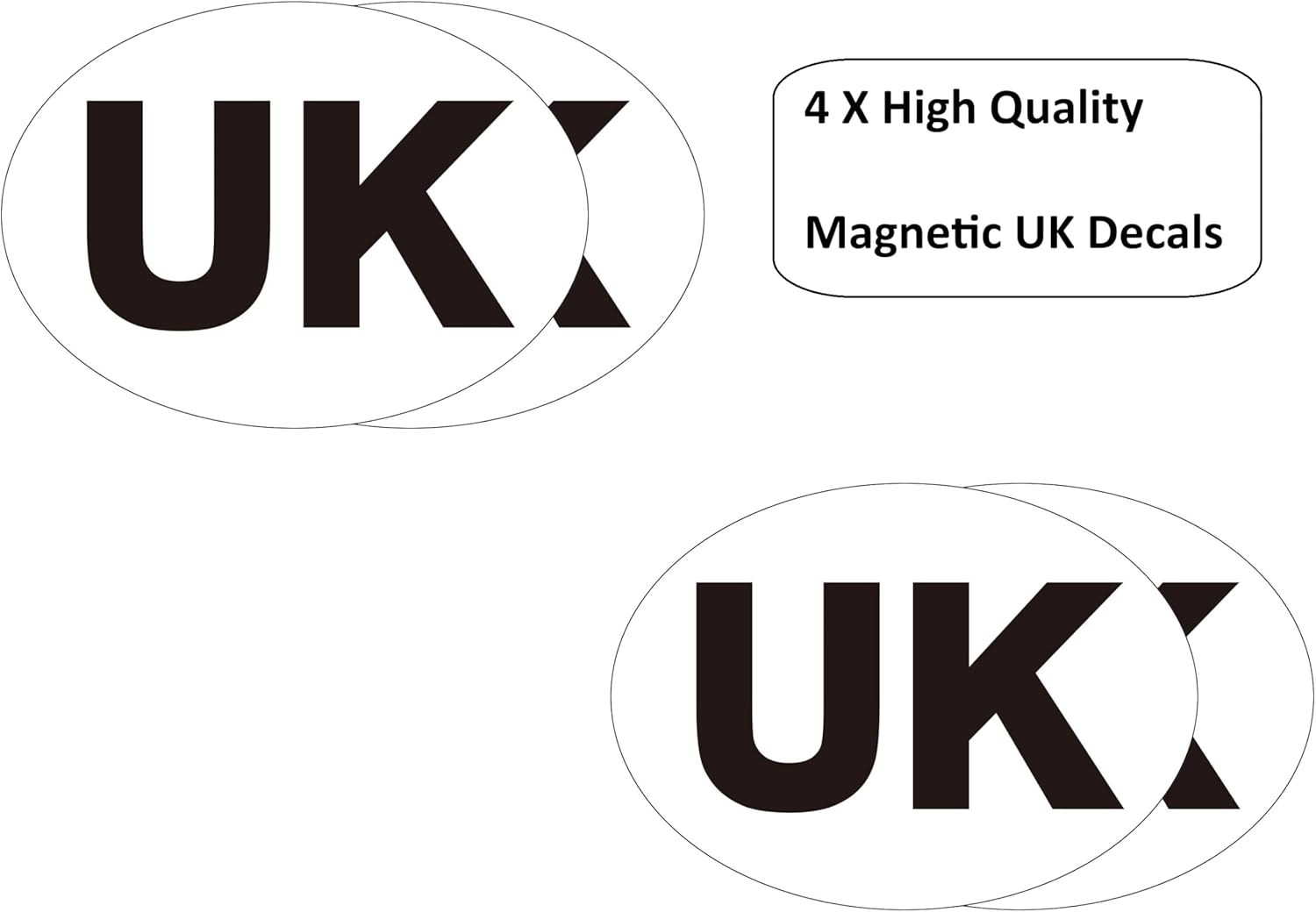 8 Pcs UK Car Decals Europe 4Pcs UK Magnetic Car Sticker 4Pcs UK No Plate Decal