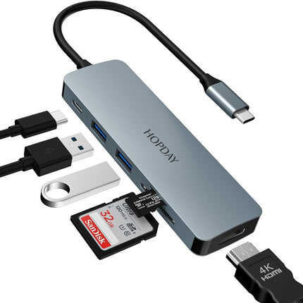 USB C Docking Station Mac Windows iPad Pro Adapter 6 in 1 with 4K HDMI Output