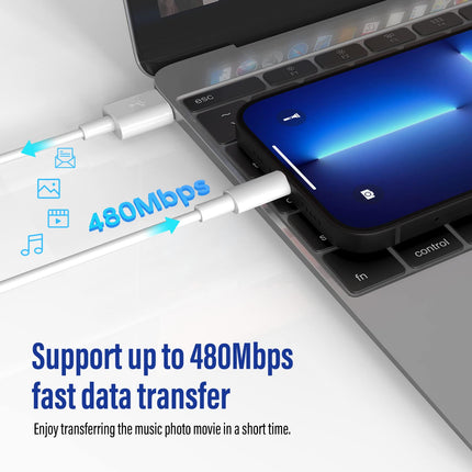 Premium iPhone USB-A to Lightning Charging Cable MFi Certified 2m Each 2 Pack