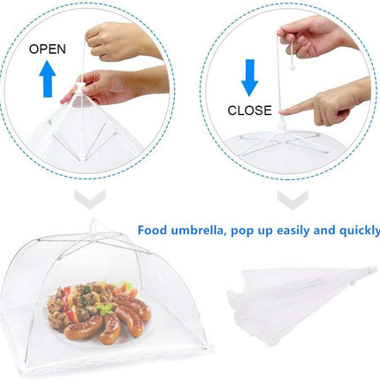 Pop-Up Mesh Food Cover Tent Umbrella Large 43 x 43cm Reusable Collapsible 4 pack