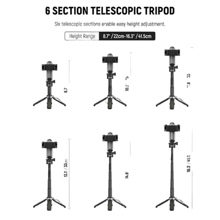 Selfie Stick Telescopic Mini Tripod Portable Phone Stand Rechargeable BT Remote