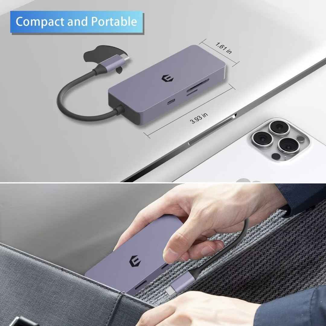 USB C Docking Station 6 in 1 for Mac Pro/Air Dell Surface HP Surface Book etc
