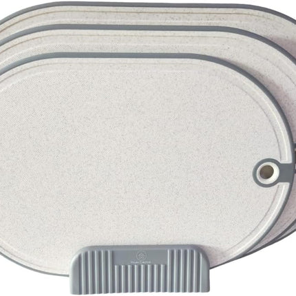 House Creative Grey Plastic Cutting Board Set 3-Piece with Storage and Handles