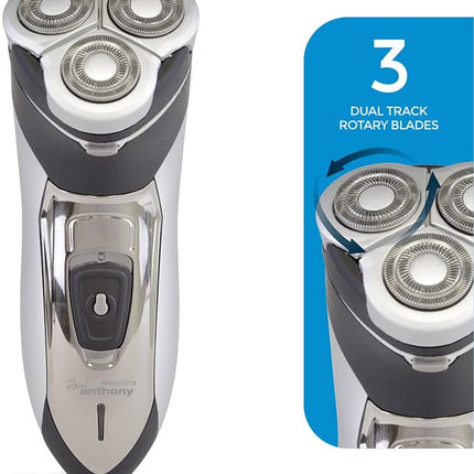Paul Anthony 'Pro Series 3' Titanium Mens Cordless Rotary Shaver with Mains Charger