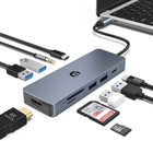 10 in 1 USB C Multiport Hub with 4K HDMI Output USB C TF Card Reader USB A 2&3