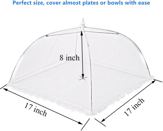 17" - 43 x 43 cm Pop-Up Mesh Food Cover Tent Umbrella Large Reusable Collapsible