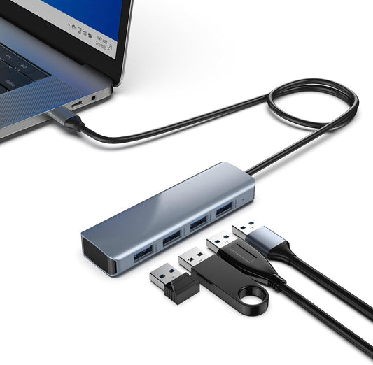 USB 3.2 HUB Ultra Slim Portable Data Hub 4 x USB 3.2 Compatible for Win & mac OS