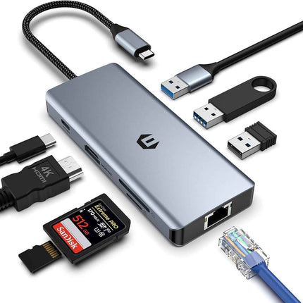 8 in 1 Docking Station 4K HDMI USB C GB Ethernet USB 2.0 5 Gbps USB 3.0 PD 100W