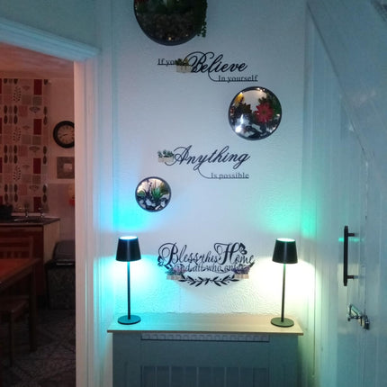Cordless LED Table Lamp Rechargeable RGB Light Touch Dimmable IP54 White 2 Pack