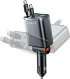 LISEN Retractable USB C 84W Car Charger for iPhone Samsung iPad Fast Charge