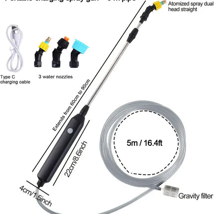 Garden Electric Sprayer Battery Powered Watering Wand Automatic Pumping Sprayer