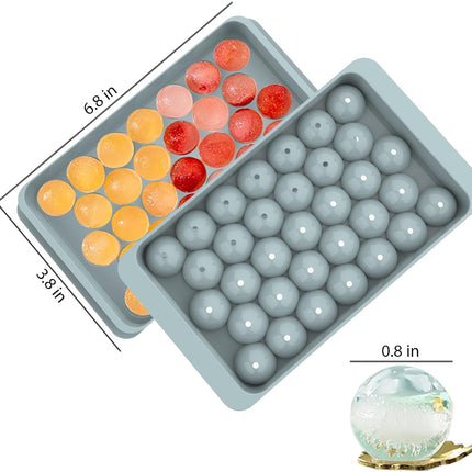 Ice Cube Trays With Container Scoop & Cocktail Book BPA Free Makes 66 Ice Balls