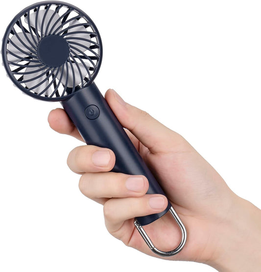 Handheld Fan Portable & Rechargeable 2200 mAh Battery Mini Fan 3 Speeds - Navy