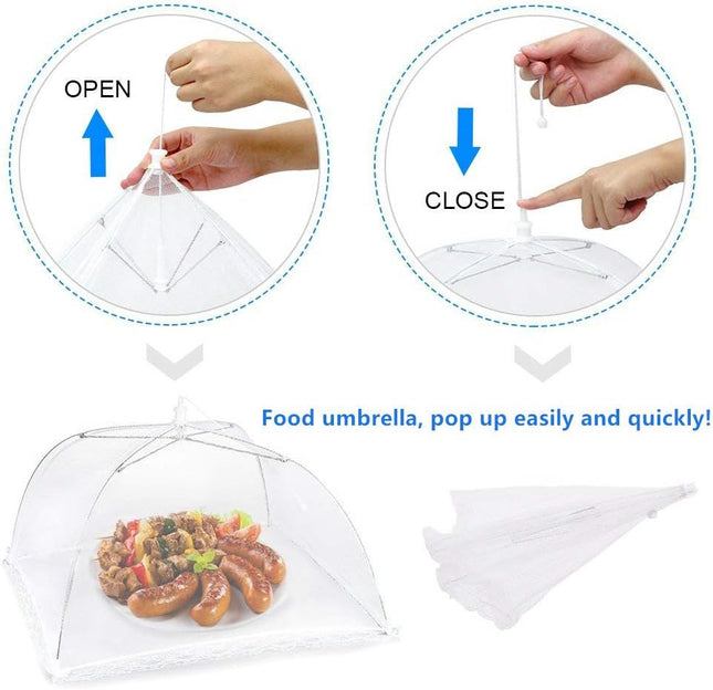 Pop-Up Mesh Food Cover Tent Umbrella Large 17" - 43 x 43 cm Reusable Collapsible