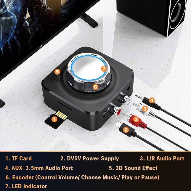 Bluetooth Transmitter & Receiver 3.5mm Jack For TV PC Car Provides Quality Sound