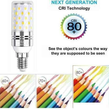 E14 LED Corn Bulb 12W Energy Efficient Solution Lasting up to 25,000 Hours 2 Pk