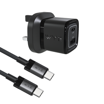 WYEFLUX Single USB-C Charging Kit with USB-C to USB-C Cable (Gan III)
