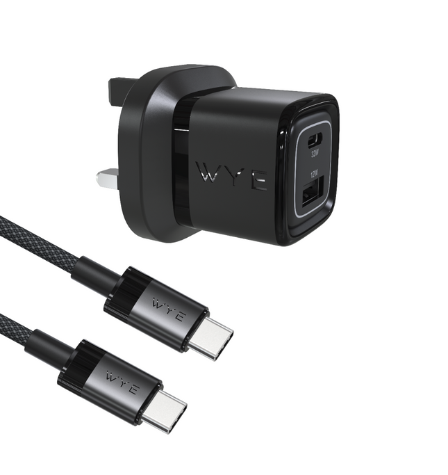 WYEFLUX Single USB-C Charging Kit with USB-C to USB-C Cable (Gan III)