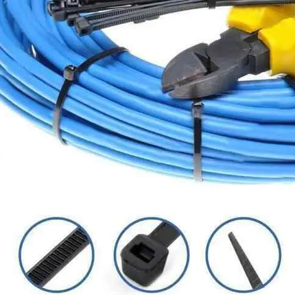 Heavy-Duty Black Nylon Cable Ties Various Packs for Binding & Cable Management
