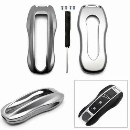 Premium Porsche Key Protector Case/Fob Fits 911 / Carrera / 918 / Cayenne Silver