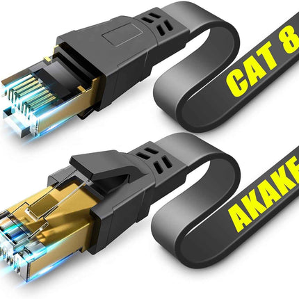 Cat 8 Ethernet Patch Cable 1M Heavy Duty High Speed Flat Internet Network Cable