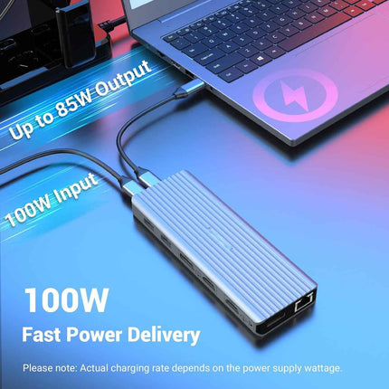 11 in 1 Docking Station with Dual 4K @ 60Hz Video 3 x USB 3.1 2 x HDMI 2 x DP
