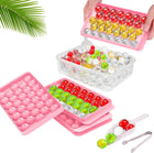 Reusable Ice Cube Tray With Container Scoop & Tongs BPA Free Makes 66 Ice Balls