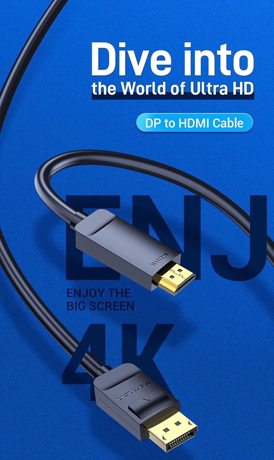VENTION Display Port to HDMI cable 1.5 m 60Hz 1080P - Black