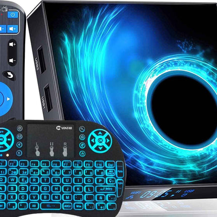 Android TV Box + Wireless Keyboard Quad-Core 64Bit 2.4G/5.8Ghz Wifi LAN BT 4.2