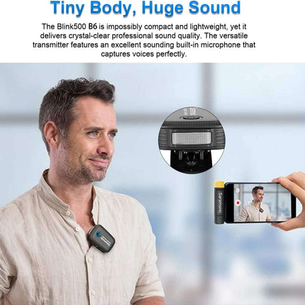 Saramonic Blink500 B6 Wireless Lavalier Microphone 2.4GHz Dual-Channel Stereo